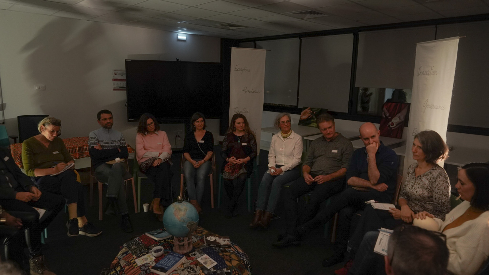 Cercle d'inspiration entre participants